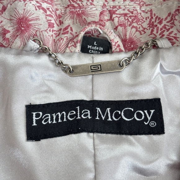 Pamela McCoy Floral Genuine Leather Jacket Women’s Size Large - Picture 6 of 11